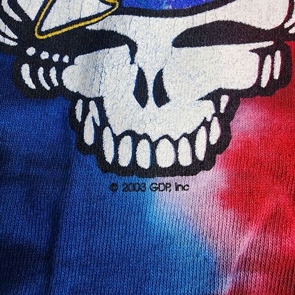 Vintage 2003 Grateful Dead Red White & Blue‎ Tie Dye Shirt Double Sided Size XL - Picture 5 of 8